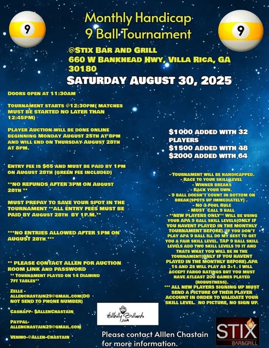 Tournament flyer / rules image